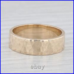 James Avery Amore Band 14k Yellow Gold Hammered Finish Wedding Ring Size 10