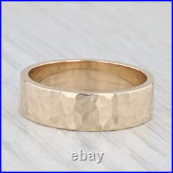 James Avery Amore Band 14k Yellow Gold Hammered Finish Wedding Ring Size 10