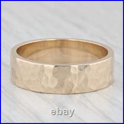 James Avery Amore Band 14k Yellow Gold Hammered Finish Wedding Ring Size 10