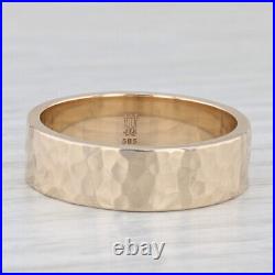 James Avery Amore Band 14k Yellow Gold Hammered Finish Wedding Ring Size 10