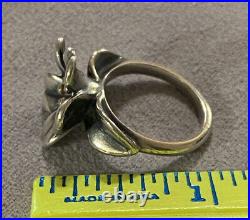 James Avery April Flower 14k Gold & Sterling Silver Ring Size 5 Retired