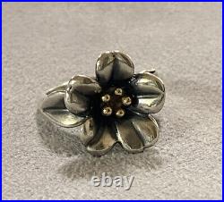 James Avery April Flower 14k Gold & Sterling Silver Ring Size 5 Retired