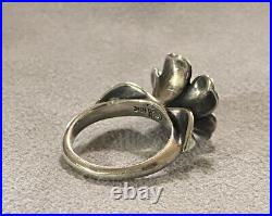 James Avery April Flower 14k Gold & Sterling Silver Ring Size 5 Retired