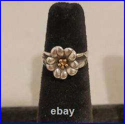 James Avery April Flower Ring 18Kt And Silver Size 6