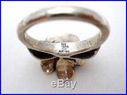 James Avery April Flower Ring Sterling Silver 14K Gold Size 7 925 585 Retired