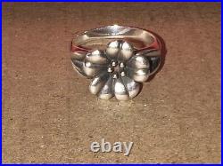 James Avery April Flowers Ring Sterling Silver 18k Gold Retired Size 6