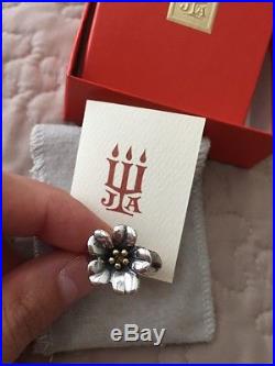 James Avery April Large Flower Ring With 18k gold center (retired Edition)