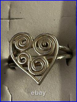 James Avery Athenian Heart Ring SZ 9.5 Free Shipping