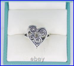 James Avery Athenian Heart Ring, Size 7.5, Sterling Silver