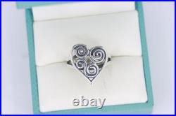 James Avery Athenian Heart Ring, Size 7.5, Sterling Silver