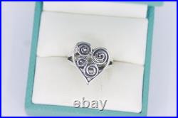 James Avery Athenian Heart Ring, Size 7.5, Sterling Silver