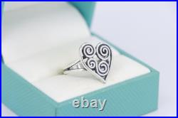 James Avery Athenian Heart Ring, Size 7.5, Sterling Silver