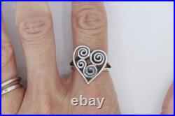 James Avery Athenian Heart Ring, Size 7.5, Sterling Silver