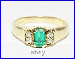 James Avery Barcelona Emerald & Diamond14k Gold Retired Ring Size 5.5