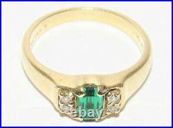 James Avery Barcelona Emerald & Diamond14k Gold Retired Ring Size 5.5