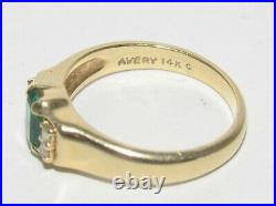 James Avery Barcelona Emerald & Diamond14k Gold Retired Ring Size 5.5