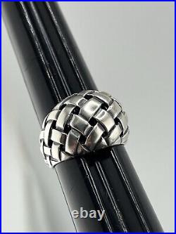 James Avery Basket Weave Dome Ring Sterling Silver Tapered SZ 8 Retired