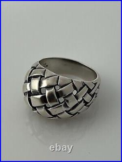 James Avery Basket Weave Dome Ring Sterling Silver Tapered SZ 8 Retired