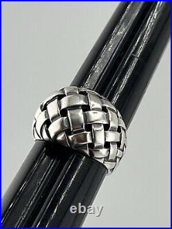James Avery Basket Weave Dome Ring Sterling Silver Tapered SZ 8 Retired