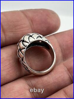 James Avery Basket Weave Dome Ring Sterling Silver Tapered SZ 8 Retired