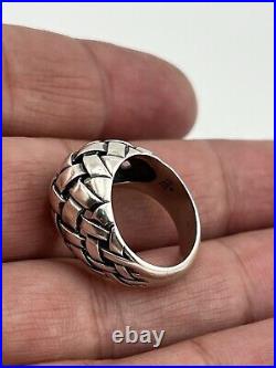 James Avery Basket Weave Dome Ring Sterling Silver Tapered SZ 8 Retired