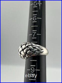 James Avery Basket Weave Dome Ring Sterling Silver Tapered SZ 8 Retired