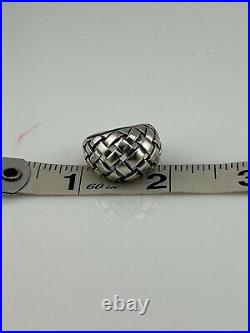 James Avery Basket Weave Dome Ring Sterling Silver Tapered SZ 8 Retired