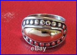 James Avery Beaded Dome Ring Sterling & 14K Size 7