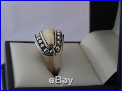 James Avery Beaded Dome Ring Sterling & 14K Size 7