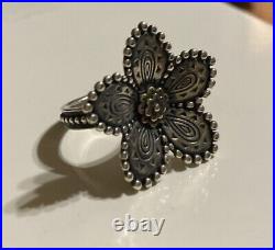 James Avery Beaded Festive Flower Ring Retired Sterling Silver Bronze Size 7.5