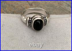 James Avery Beaded Ring Retired Size 5 Sterling Silver 925 Black Onyx