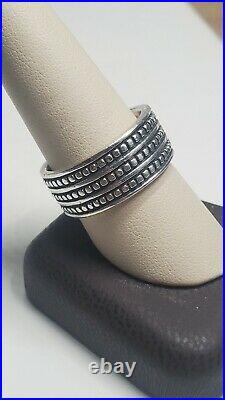 James Avery Beaded Triple Band Sterling Silver Ring Size 10.75 Retired