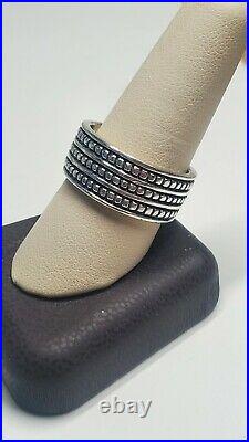 James Avery Beaded Triple Band Sterling Silver Ring Size 10.75 Retired