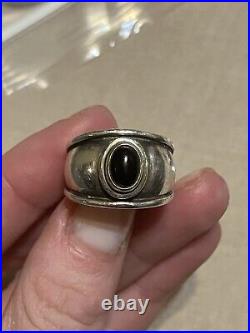James Avery Black Onyx 18kt Gold & 925 Silver Christina Ring Size 5.5 Retired