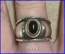 James Avery Black Onyx 18kt Gold & 925 Silver Christina Ring Size 5.5 Retired