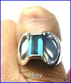 James Avery Blue Topaz Monaco Ring Sterling Silver Vintage Beautiful Ring