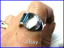 James Avery Blue Topaz Monaco Ring Sterling Silver Vintage Beautiful Ring