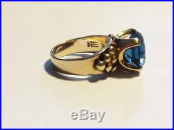 James Avery. Blue Topaz Ring. 14k. Size 6. Retired, Rare! (20004450)