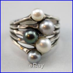 James Avery Burgeon Pearl Ring Sterling Silver Fresh Water Pearl Size 8