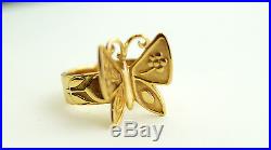 James Avery Butterfly Mariposa 14k Gold 12.5 Grams Ring Artisan Design Size 8.5