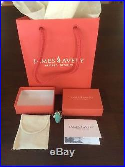 James Avery CLASSIC OVAL TURQUOISE Ring Size 7 New with bag and box $220 List