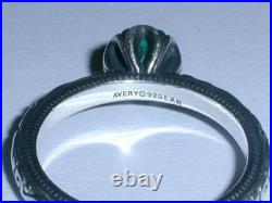 James Avery Cherished Birthstone Lab Created Emerald Sterling Band Ring- Size 7