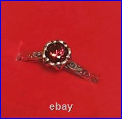James Avery Cherished Birthstone Ring Sterling Silver Garnet, Size 7