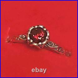 James Avery Cherished Birthstone Ring Sterling Silver Garnet, Size 7