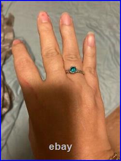 James Avery Cherished Birthstone lab Emerald Ring Sterling Silver Abt Size 5.75