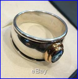 James Avery Christina Blue Topaz Ring Sterling Silver, 18k Gold, Size 8