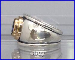 James Avery Christina Blue Topaz Sterling Silver & 18K Gold Ring Retired Size 5