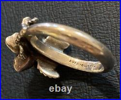 James Avery Christmas Rose Pink Sapphire Flower Ring Sterling Retired Size 7.25