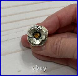James Avery Citrine Flower Ring Sterling Silver Size 6