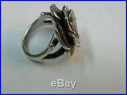 James Avery Citrine Flower Rose Ring Sterling Silver 925 Size 4.5